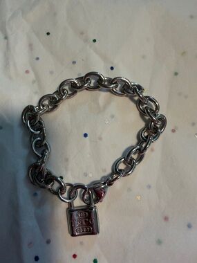 Tiffany & Co. Silver Padlock Link Bracelet on Signature Blue Box